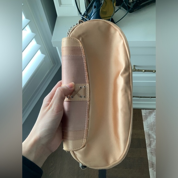 Vintage 90’S Y2K GIUSEPPE ZANOTTI Satin blush pink Shoulder Baguette Purse bag - Picture 12 of 16